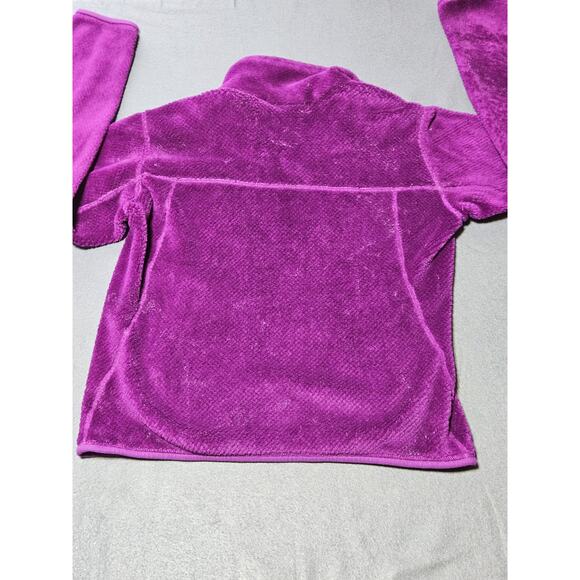 Patagonia Sweater Womens Medium Purple Soft Fleece Snap T Pocket Logo - Picture 11 of 15
